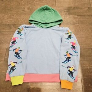 Queen Of Sparkles Ski Hoodie, Size Small Sweatshirt, Bedazzled, Colorblock